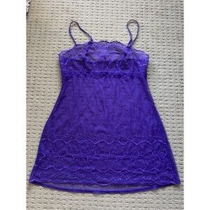Victoria's Secret Very Sexy Purple Lace Slip Dress Medium M Y2K 2007 Lingerie
